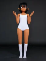 135cm Sponge Anime Love Doll Suntan White Vest - Image 3