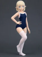 135cm Sponge Anime Love Doll Normal Skin Blue Swimsuit