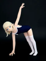 135cm Sponge Anime Love Doll Normal Skin Blue Swimsuit - Image 5